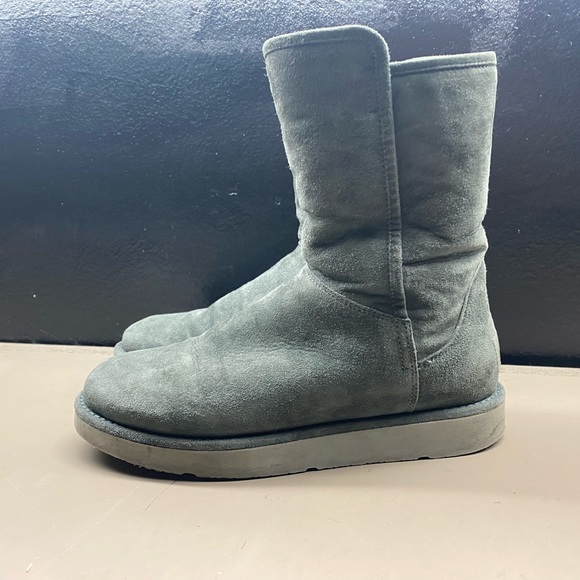 Women’s Ugg Italian Luxe Collection Abree Leather Gray Zip Boots 1009250 Size 6. - Picture 2 of 9